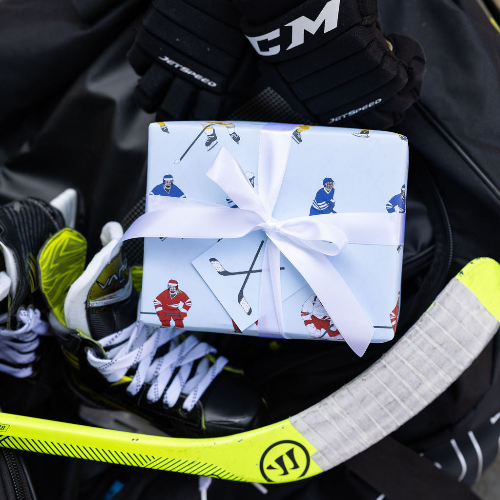 Hockey Wrapping Paper and Tags