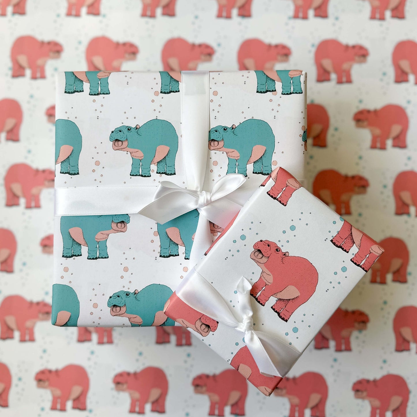 Baby Hippo Wrapping Paper and Tags