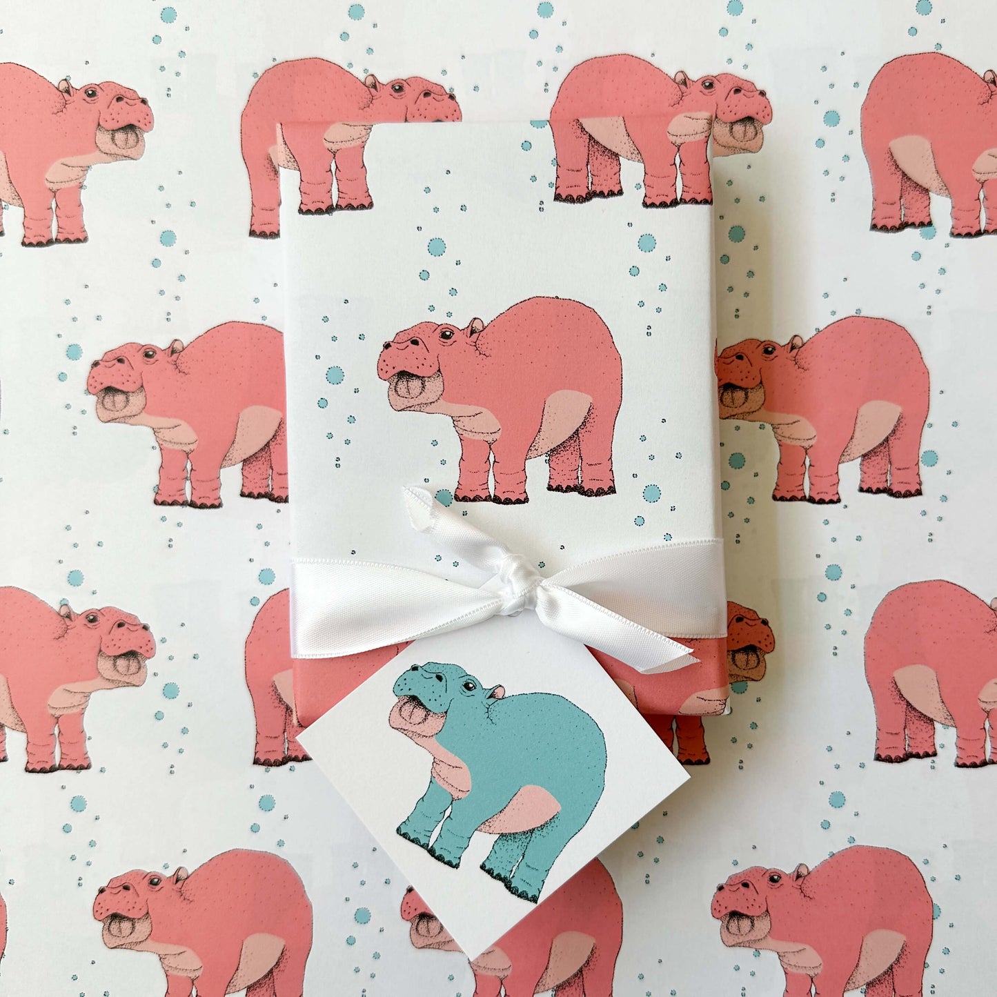 Baby Hippo Wrapping Paper and Tags