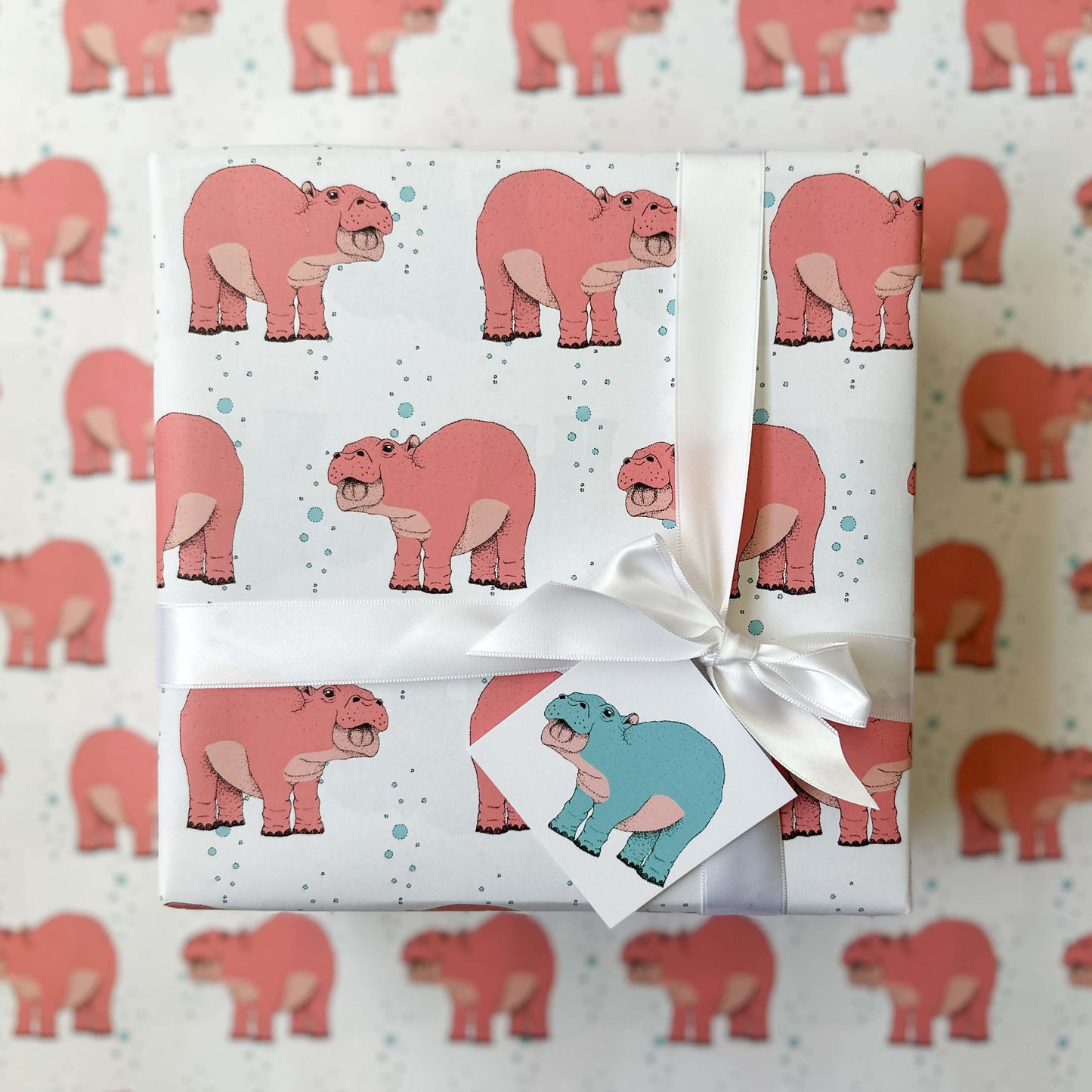 Baby Hippo Wrapping Paper and Tags