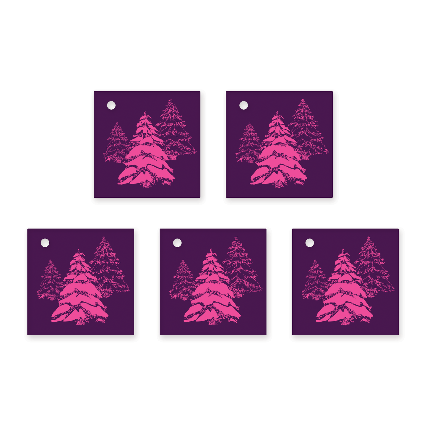 Bright Christmas Trees in Pink – Double-Sided Holiday Wrapping Paper