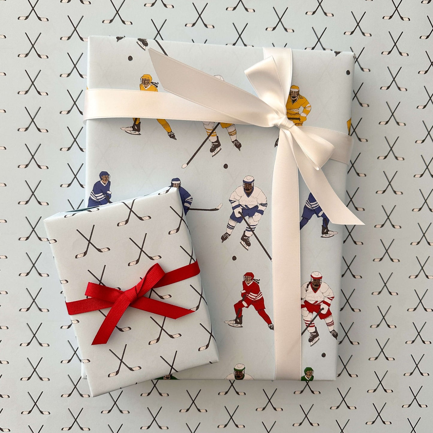 Hockey Wrapping Paper and Tags