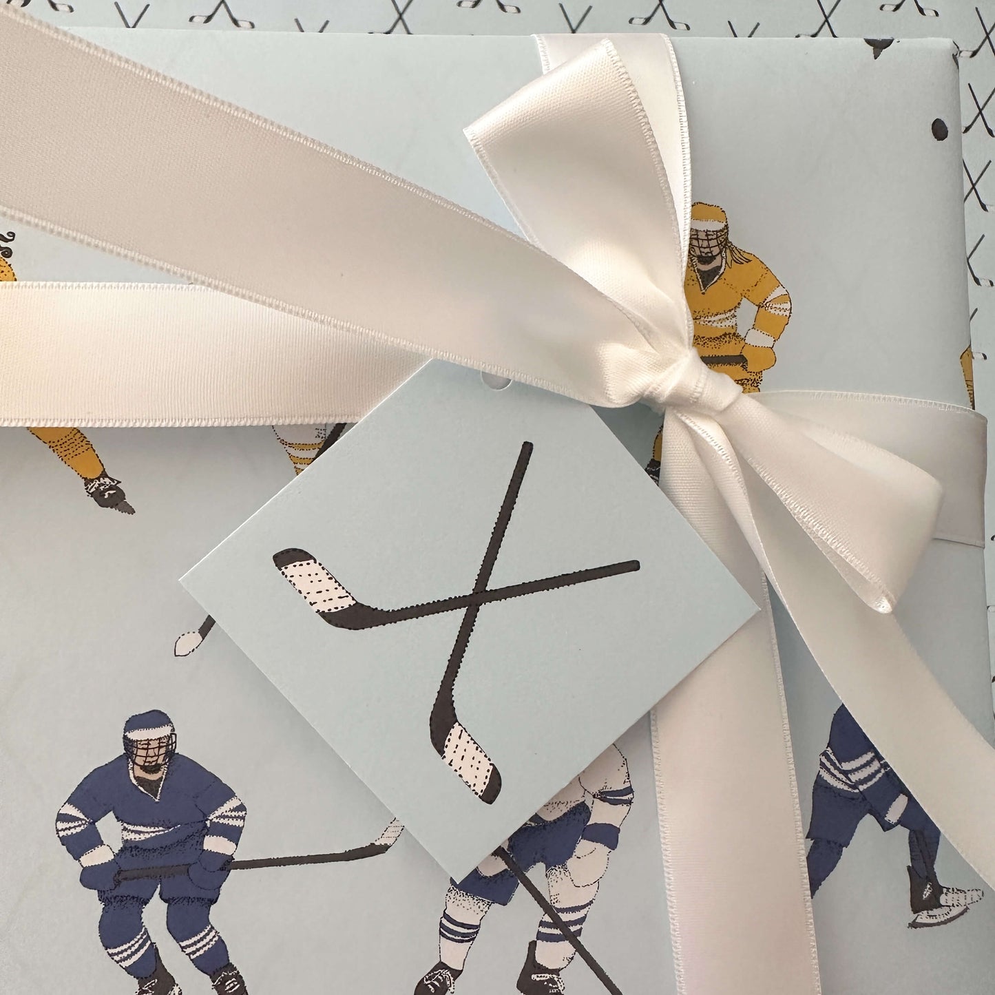 Hockey Wrapping Paper and Tags