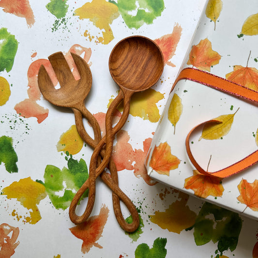 Hand-Carved Serving Gift Set