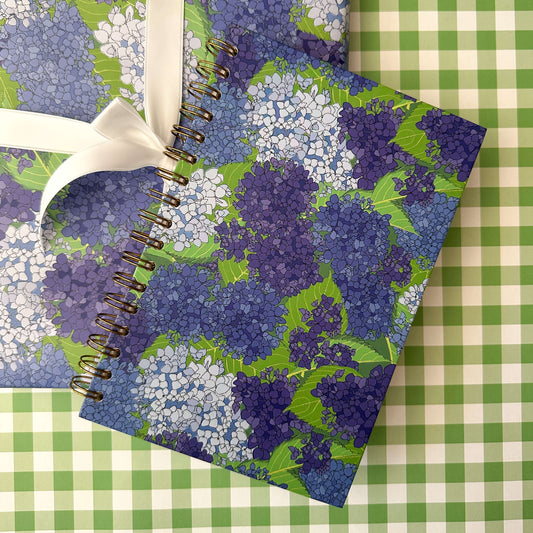Hydrangea Journal – Floral Hardcover Spiral Notebook