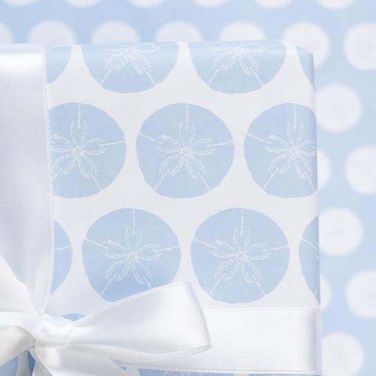 Sand Dollar Wrapping Paper - Blue