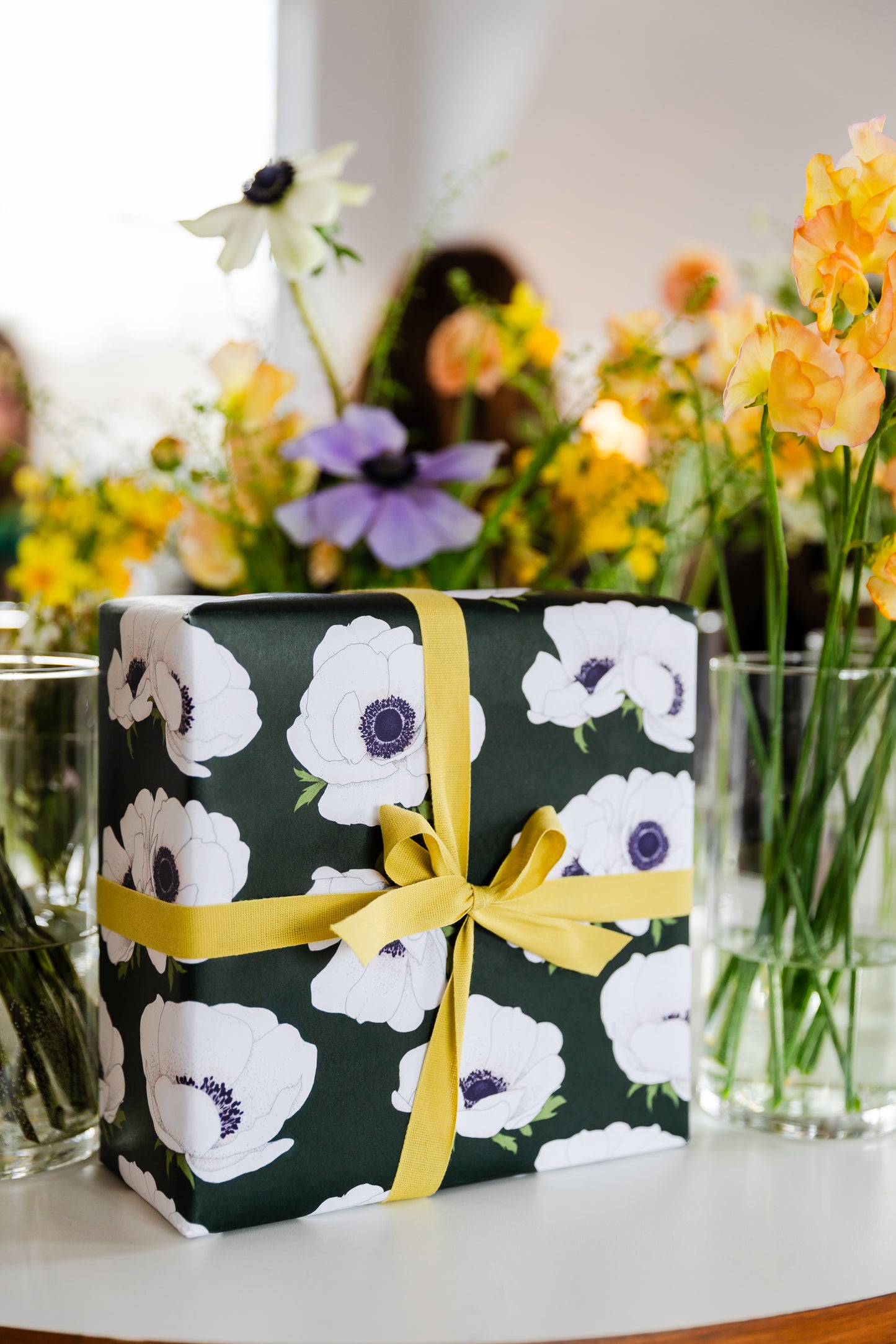 White Anemone Wrapping Paper