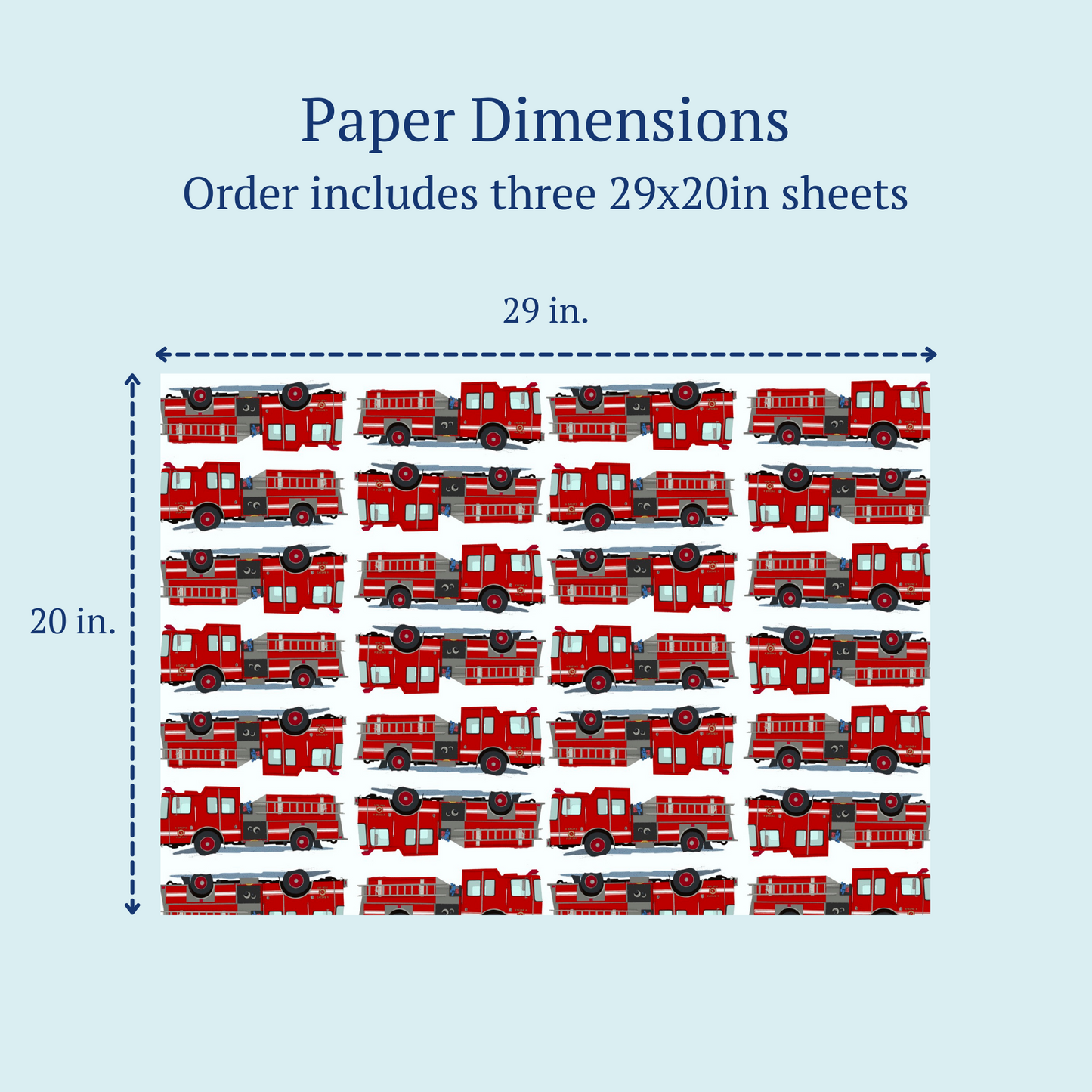 Fire Truck Wrapping Paper and Tags