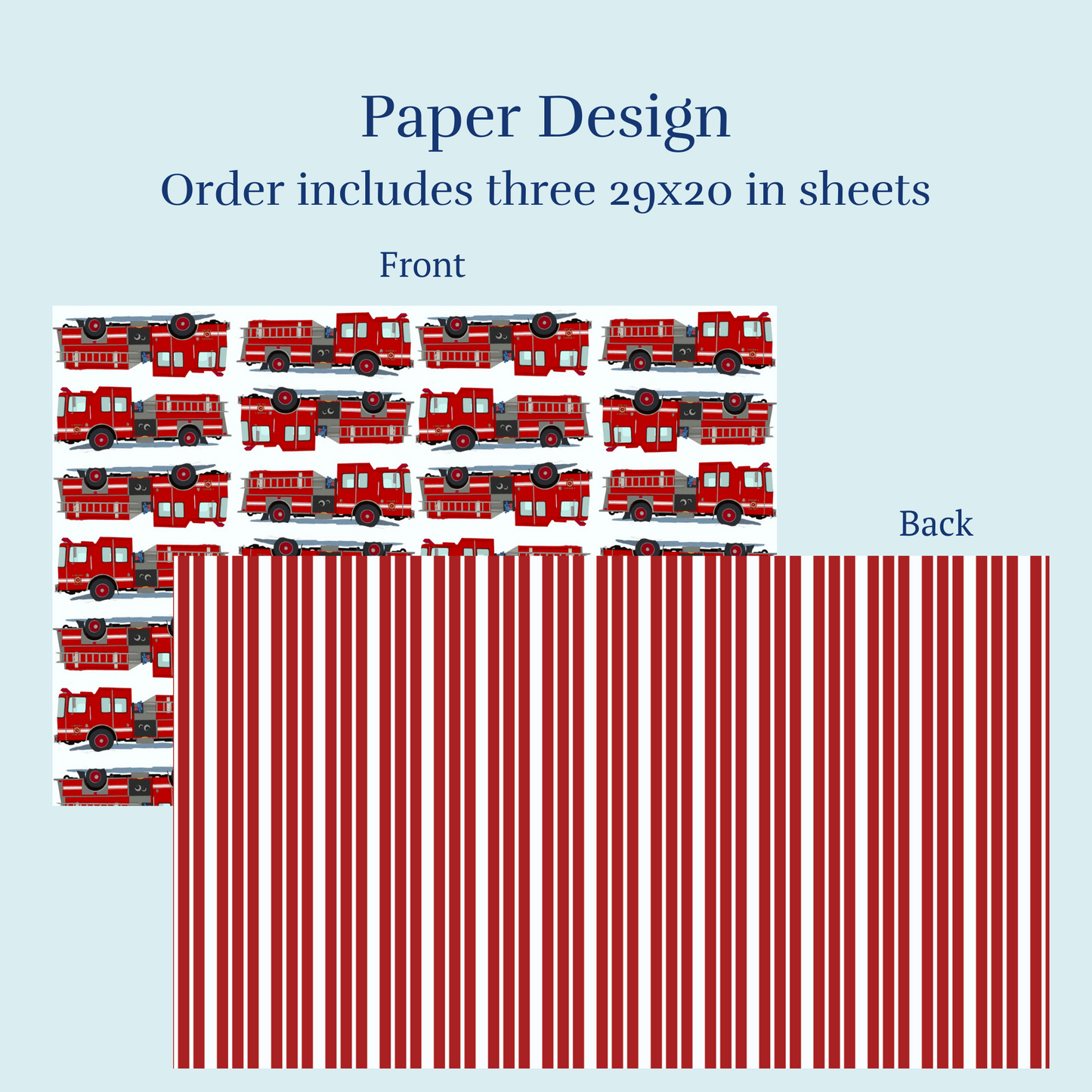 Fire Truck Wrapping Paper and Tags