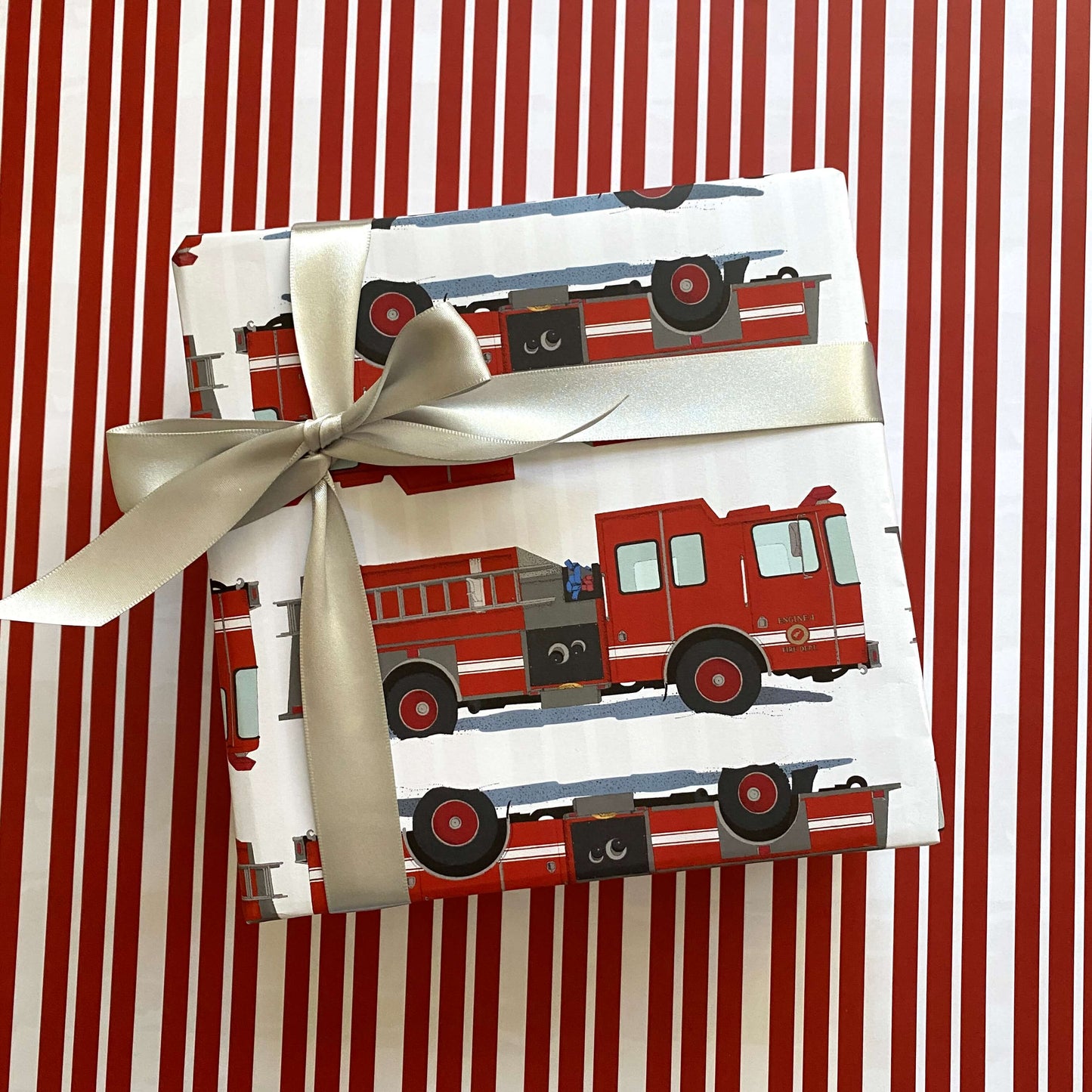 Fire Truck Wrapping Paper and Tags