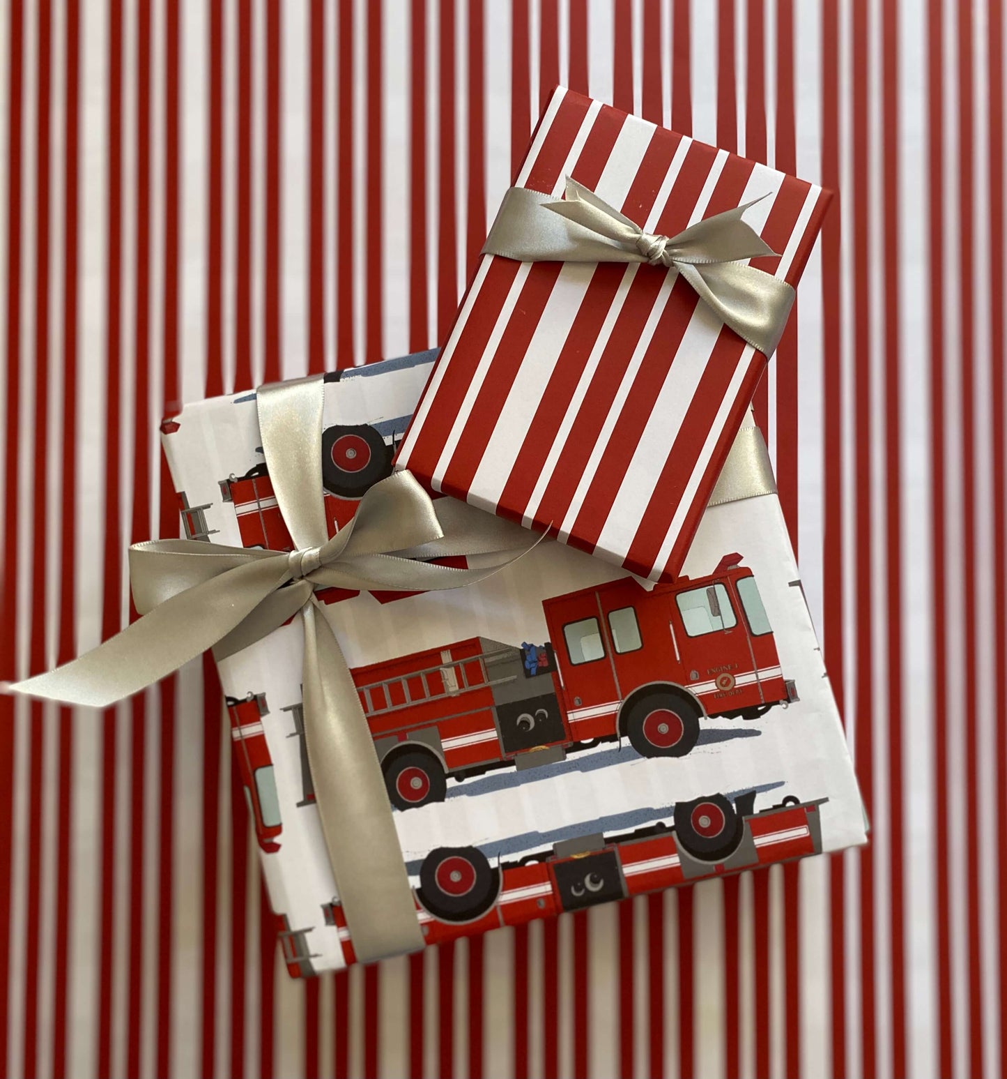 Fire Truck Wrapping Paper and Tags