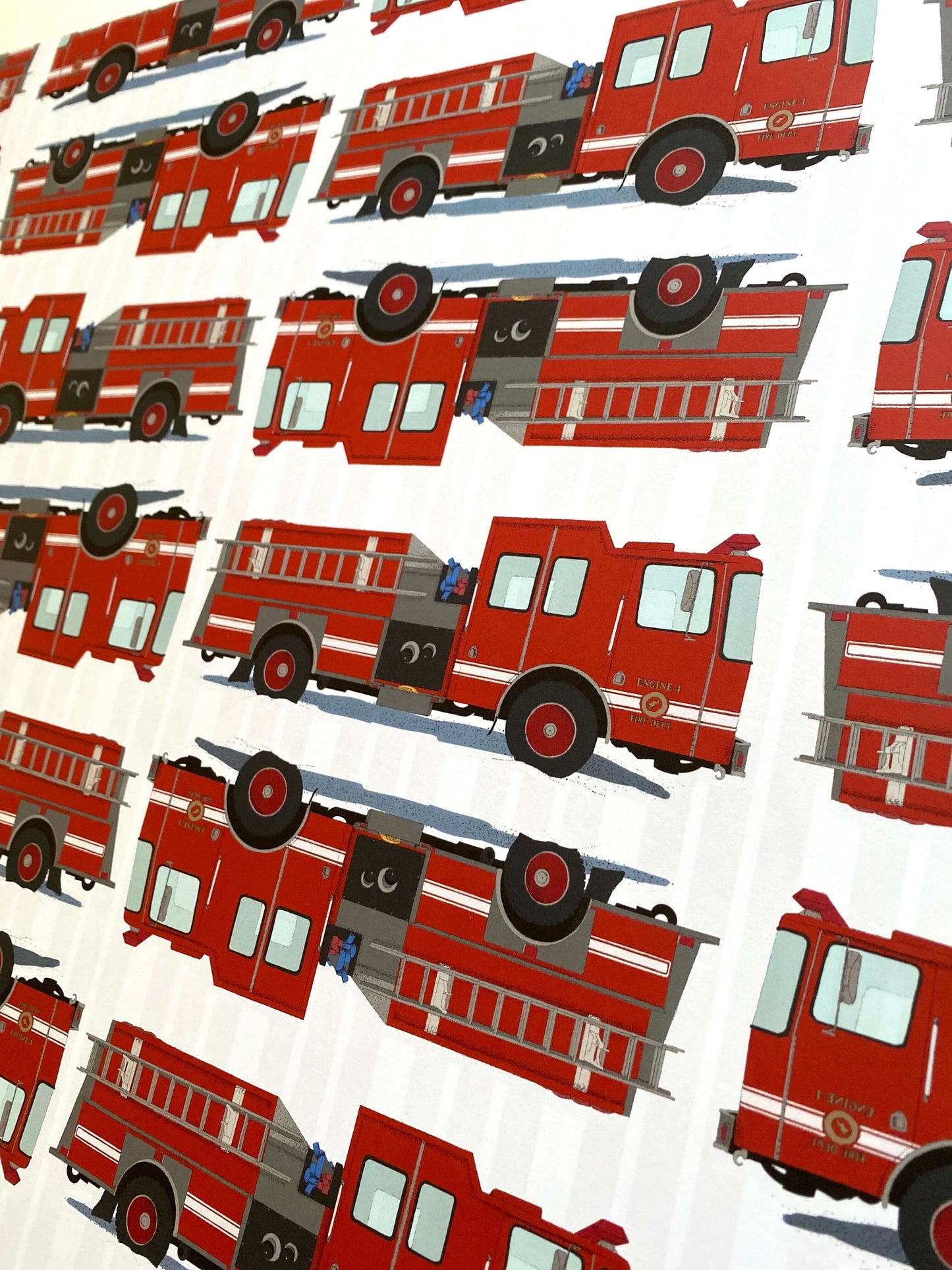 Fire Truck Wrapping Paper and Tags