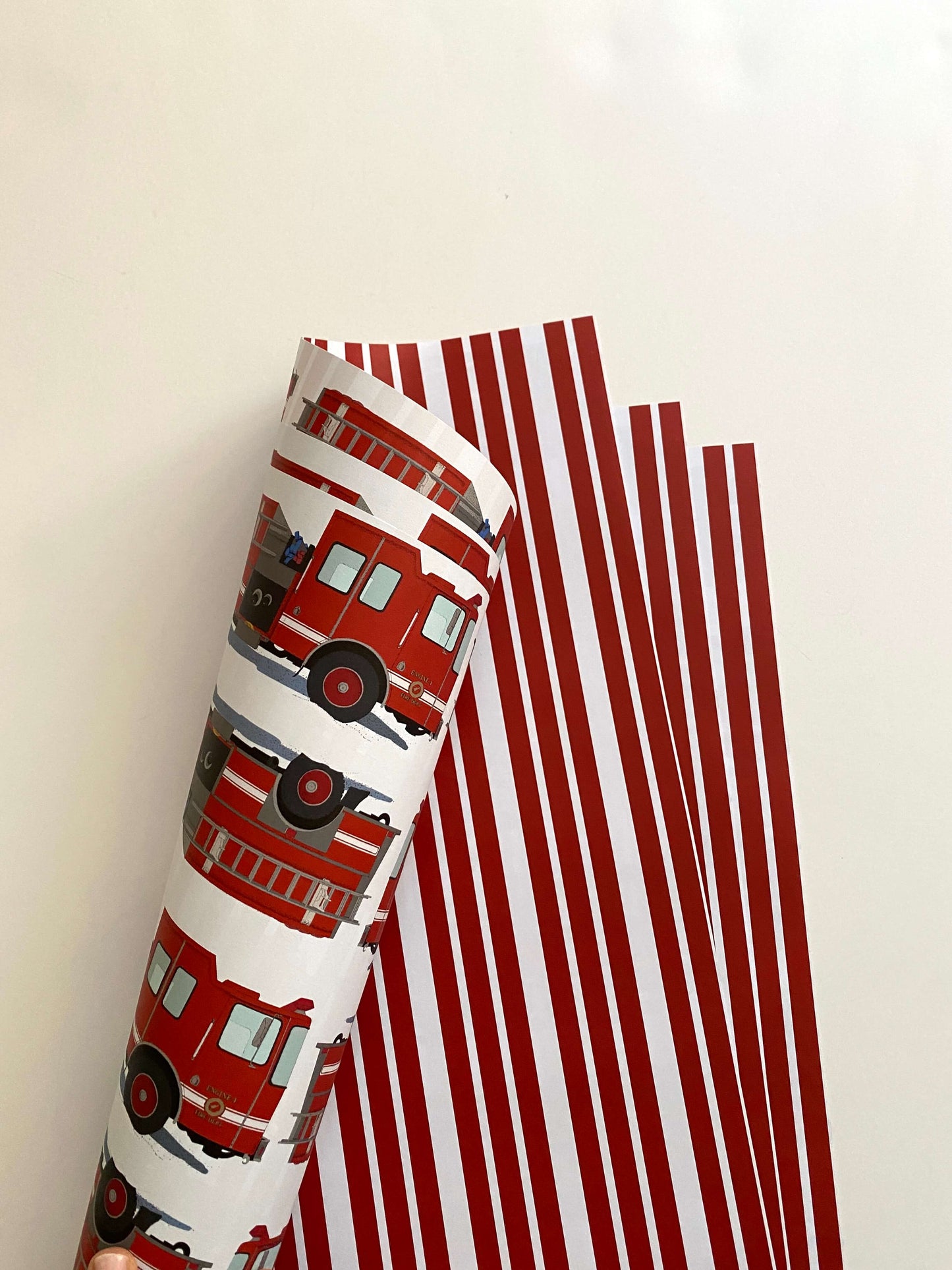 Fire Truck Wrapping Paper and Tags