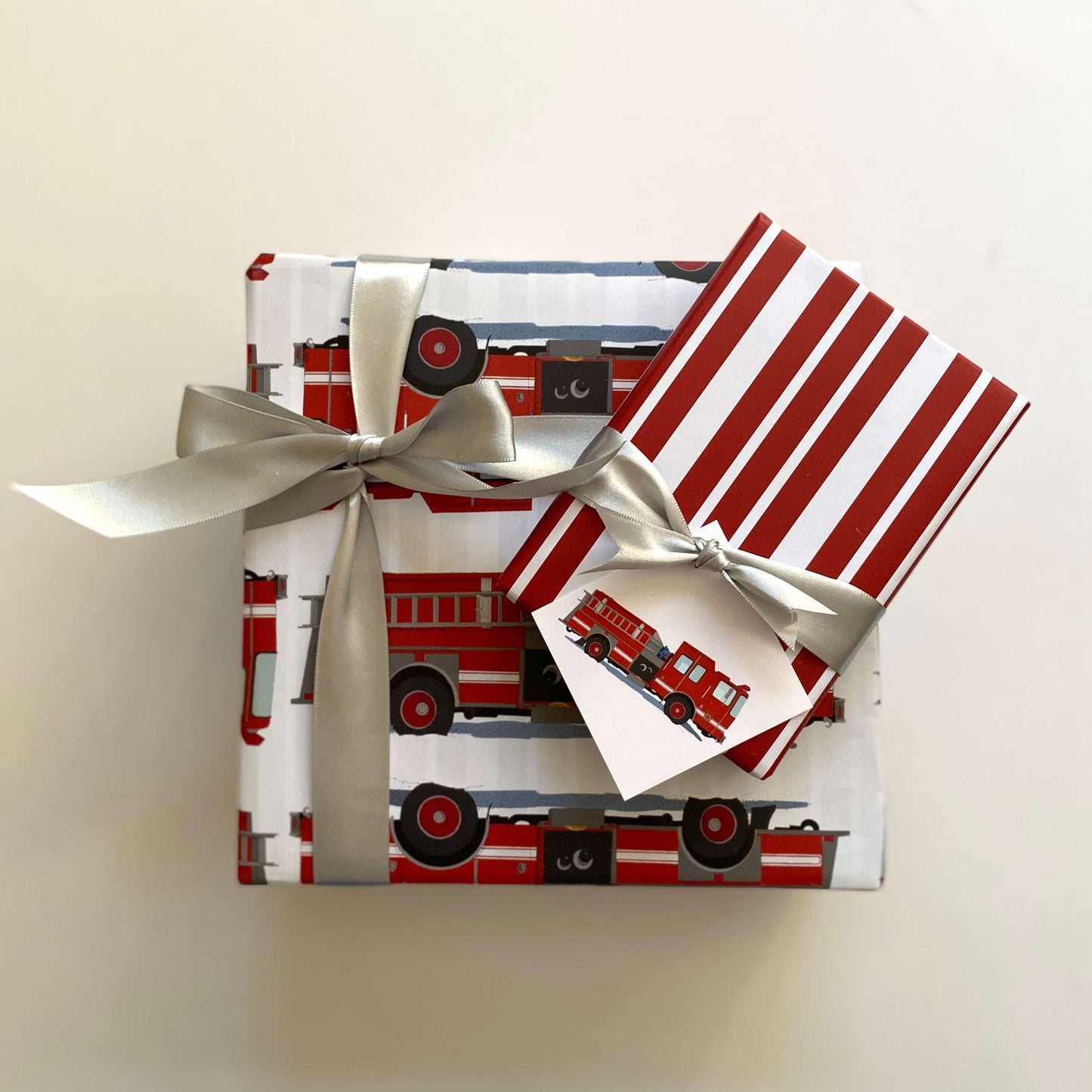 Fire Truck Wrapping Paper and Tags