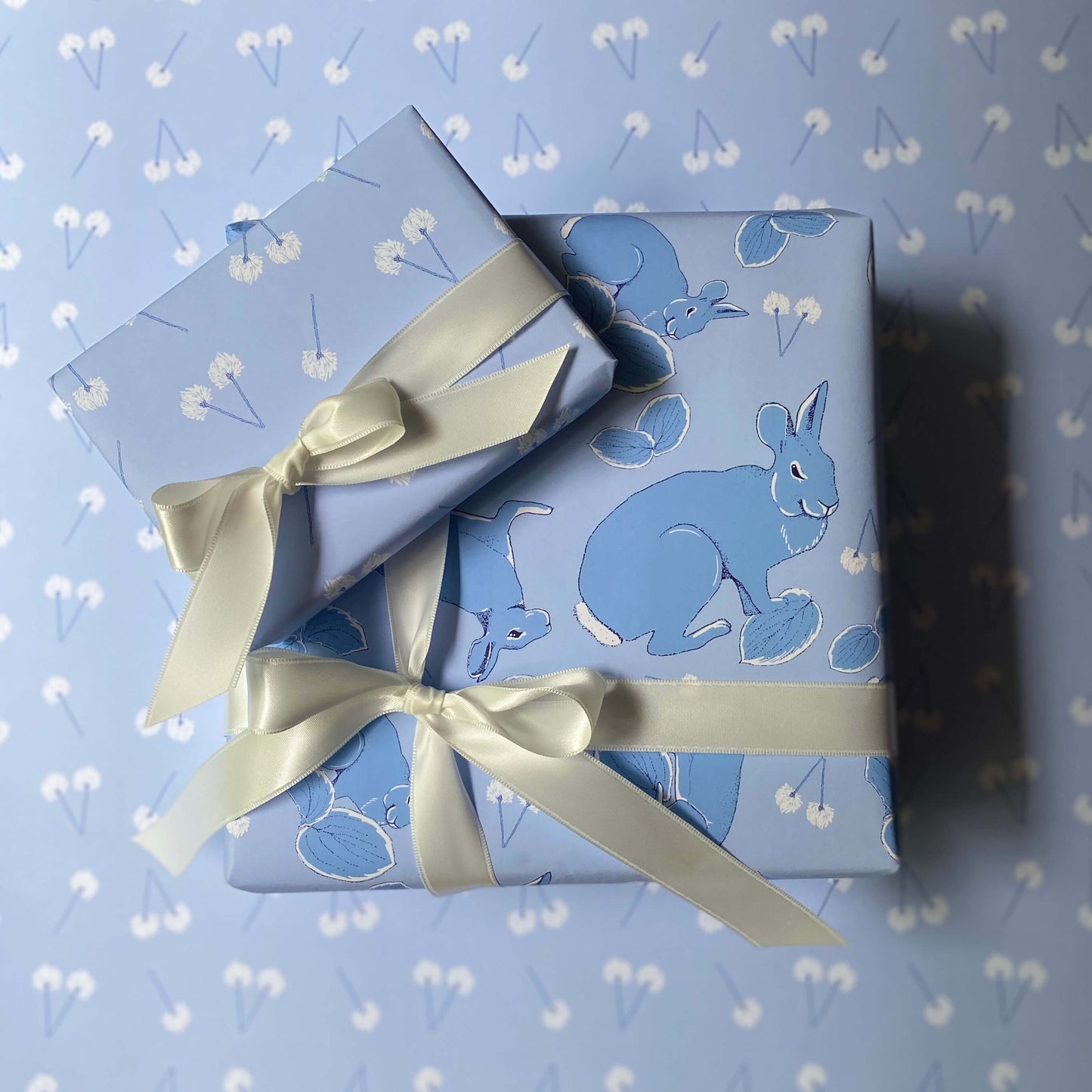 Rabbit Wonders Wrapping Paper - Blue