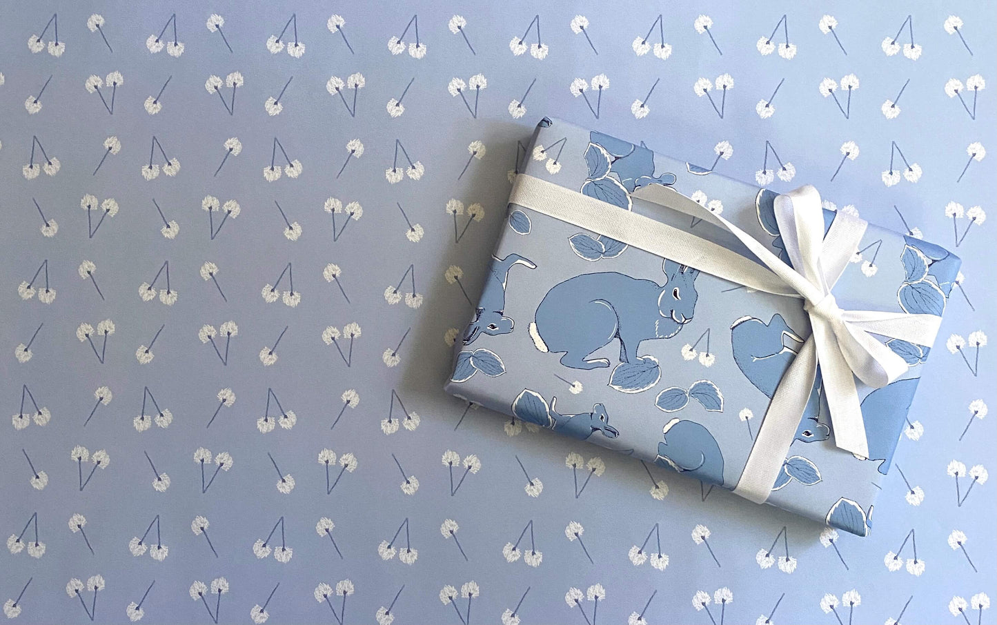 Rabbit Wonders Wrapping Paper - Blue