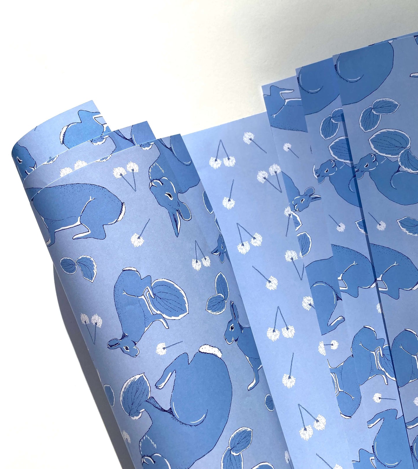 Rabbit Wonders Wrapping Paper - Blue