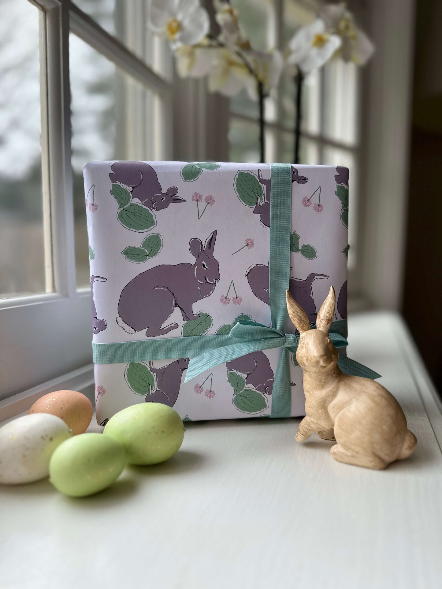 Rabbit Wonders Wrapping Paper - Natural/Brown