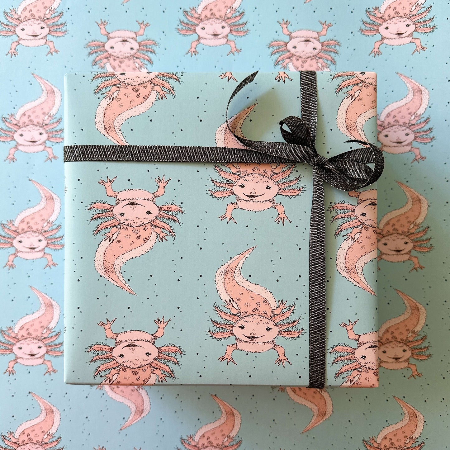 Axolotl Wrapping Paper and Tags