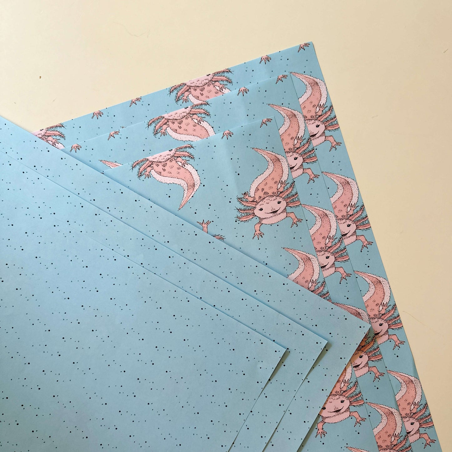 Axolotl Wrapping Paper and Tags