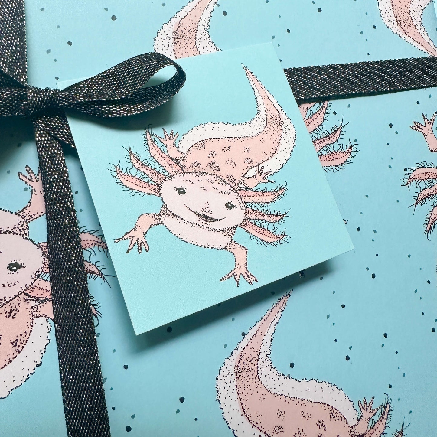 Axolotl Wrapping Paper and Tags