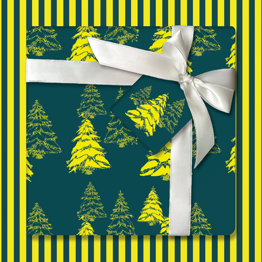 Bright Christmas Trees in Green – Double-Sided Holiday Wrapping Paper