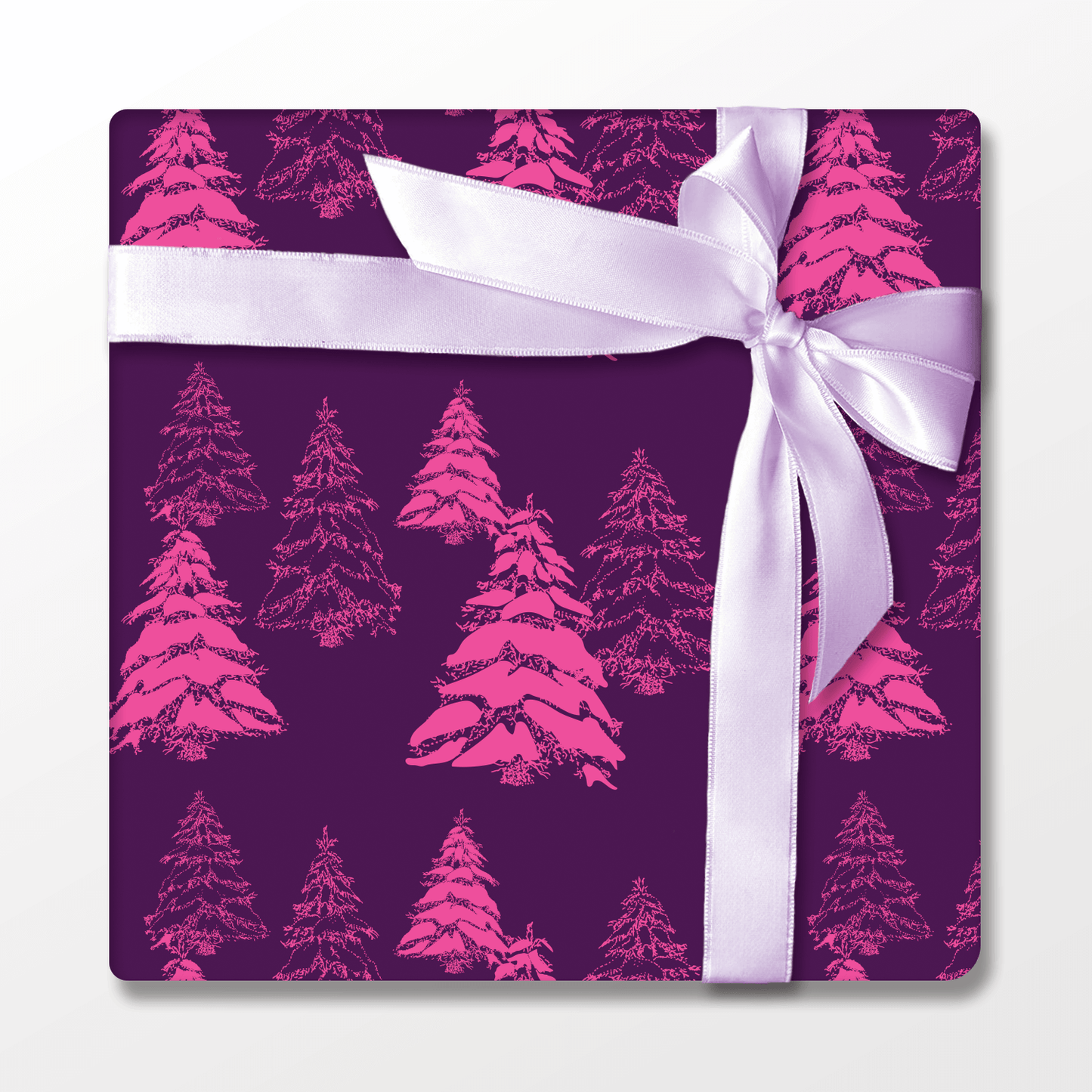 Bright Christmas Trees in Pink – Double-Sided Holiday Wrapping Paper