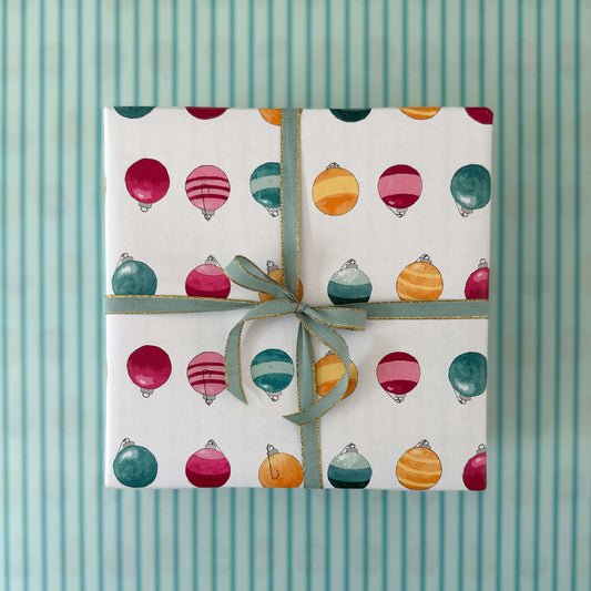 Christmas Ornament Wrapping Paper and Tags