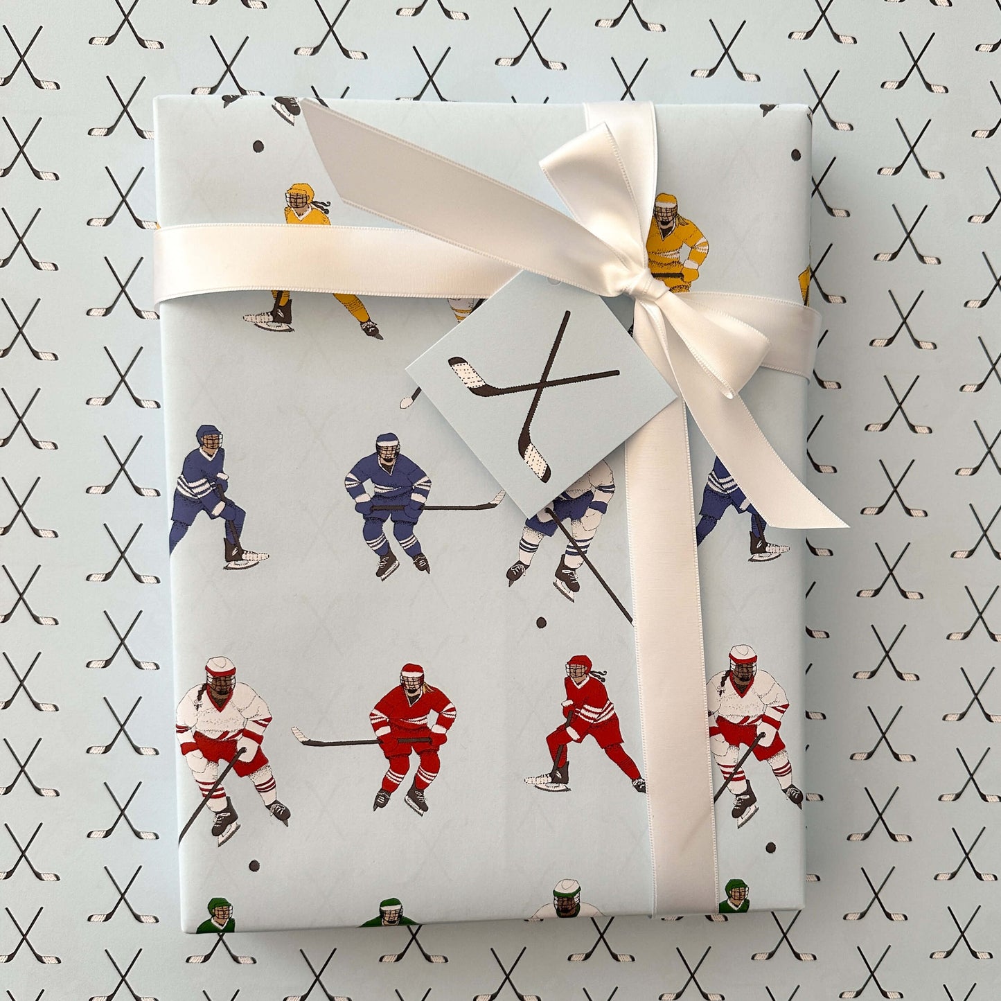 Hockey Wrapping Paper and Tags