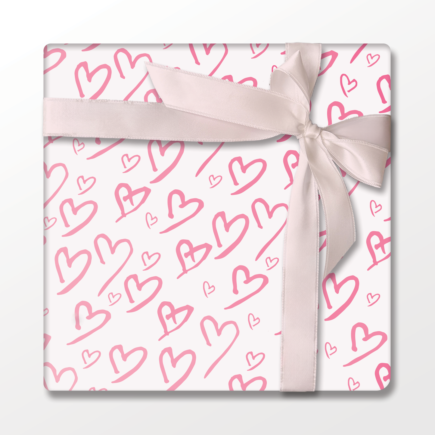 Pink Hearts Wrapping Paper and Tags