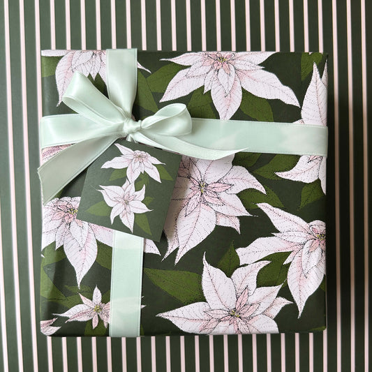 Poinsettia Wrapping Paper and Tags