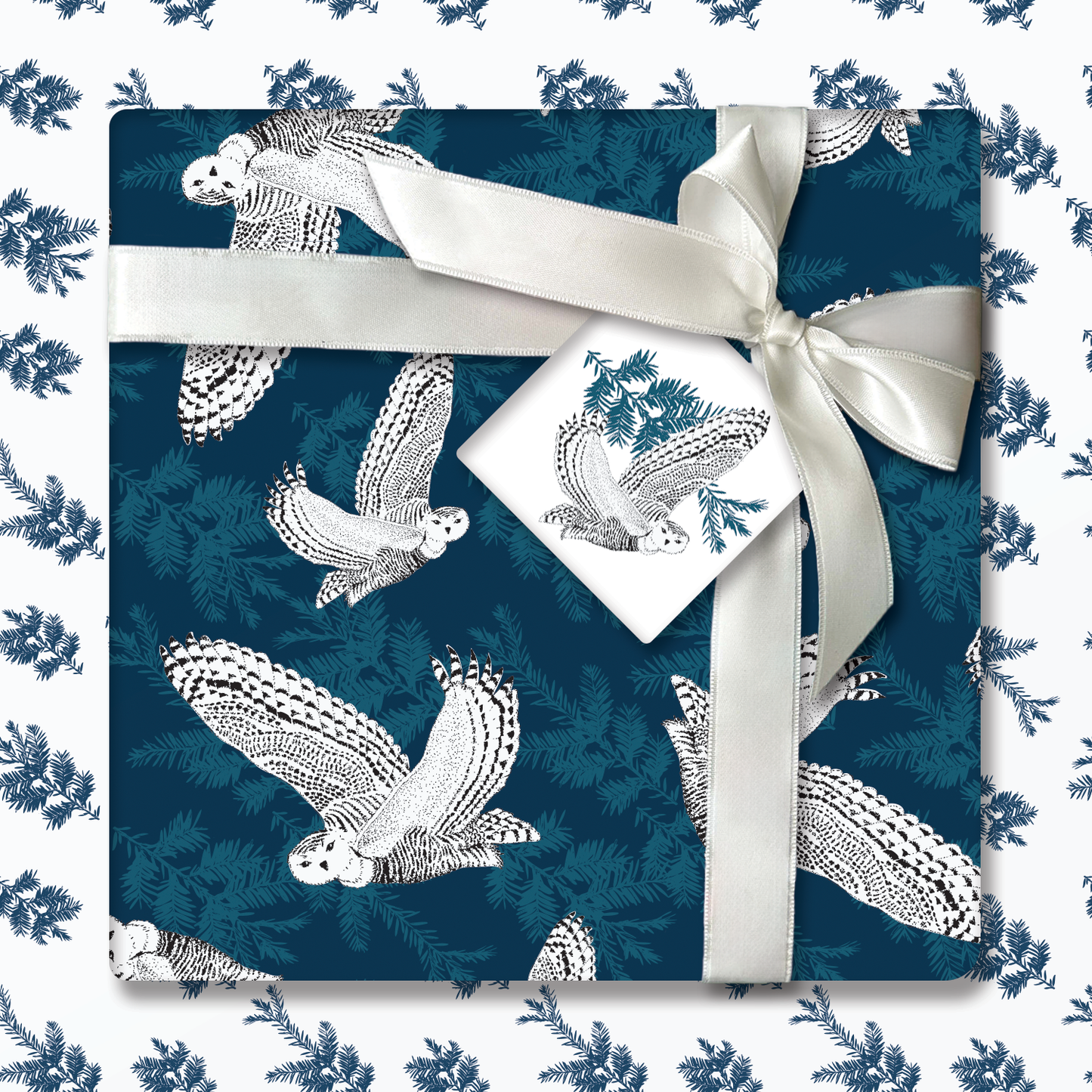 Snowy Owl Wrapping Paper and Tags