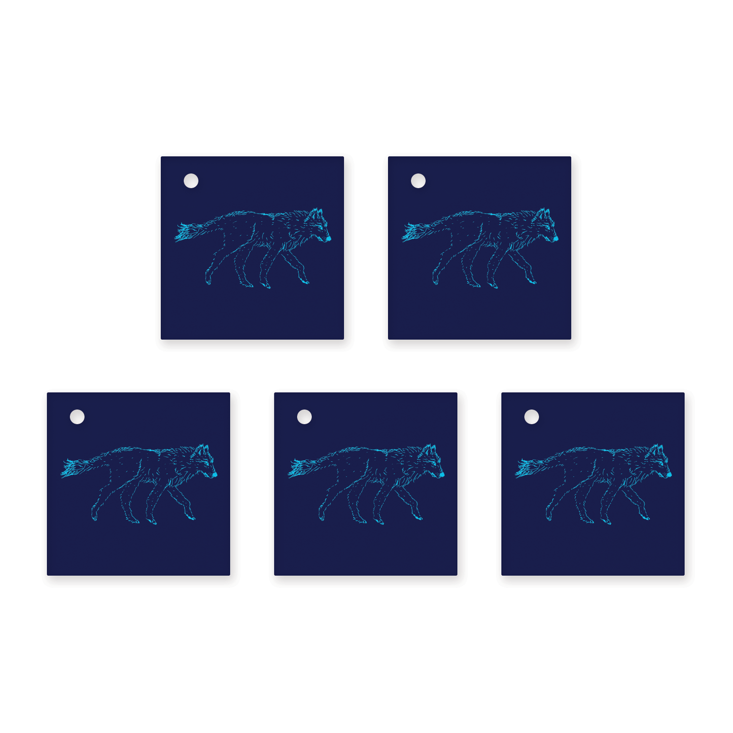 Solstice Wolf in Blue – Double-Sided Holiday Wrapping Paper