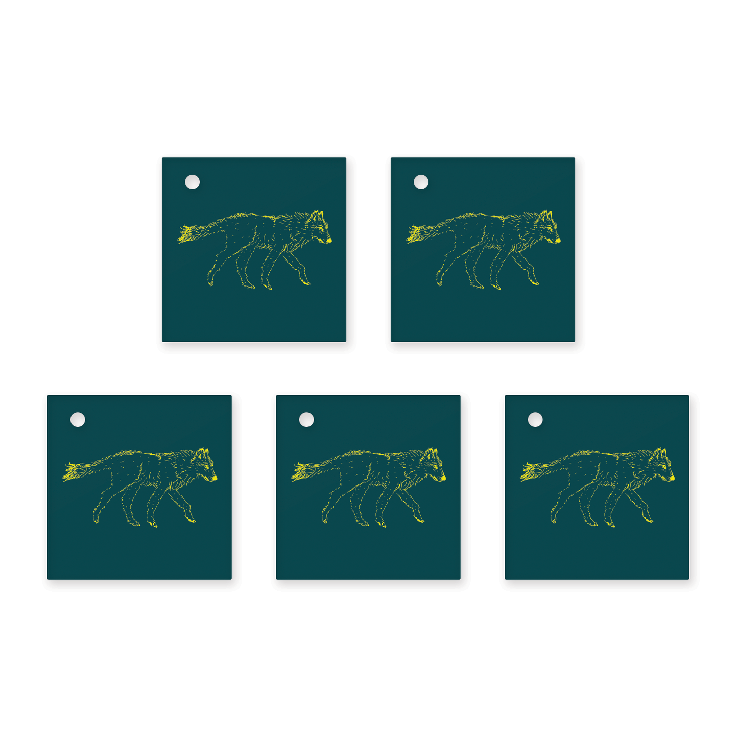 Solstice Wolf in Green – Double-Sided Holiday Wrapping Paper