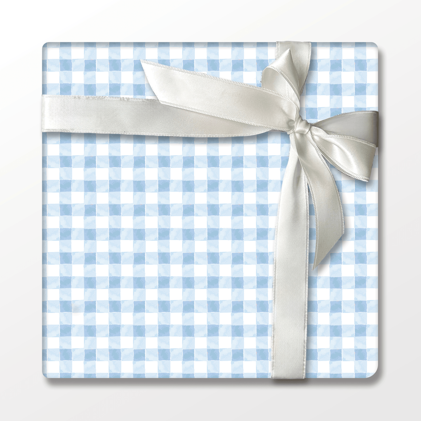 Blue Watercolor Gingham Wrapping Paper