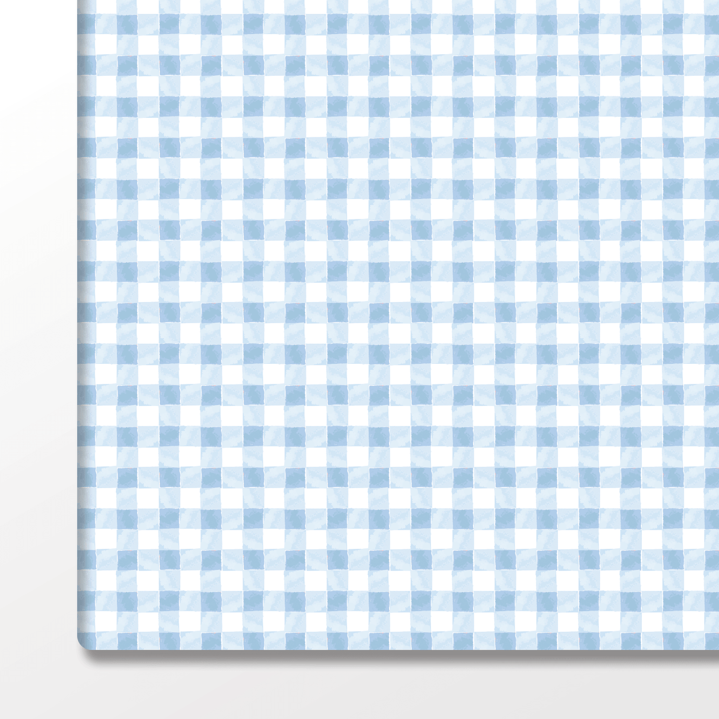 Blue Watercolor Gingham Wrapping Paper