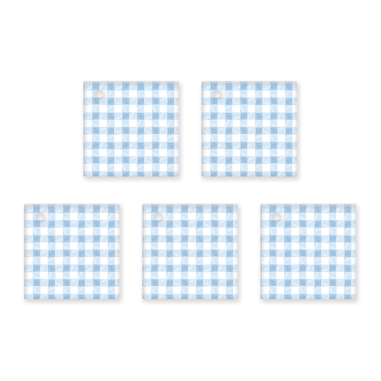 Blue Watercolor Gingham Wrapping Paper