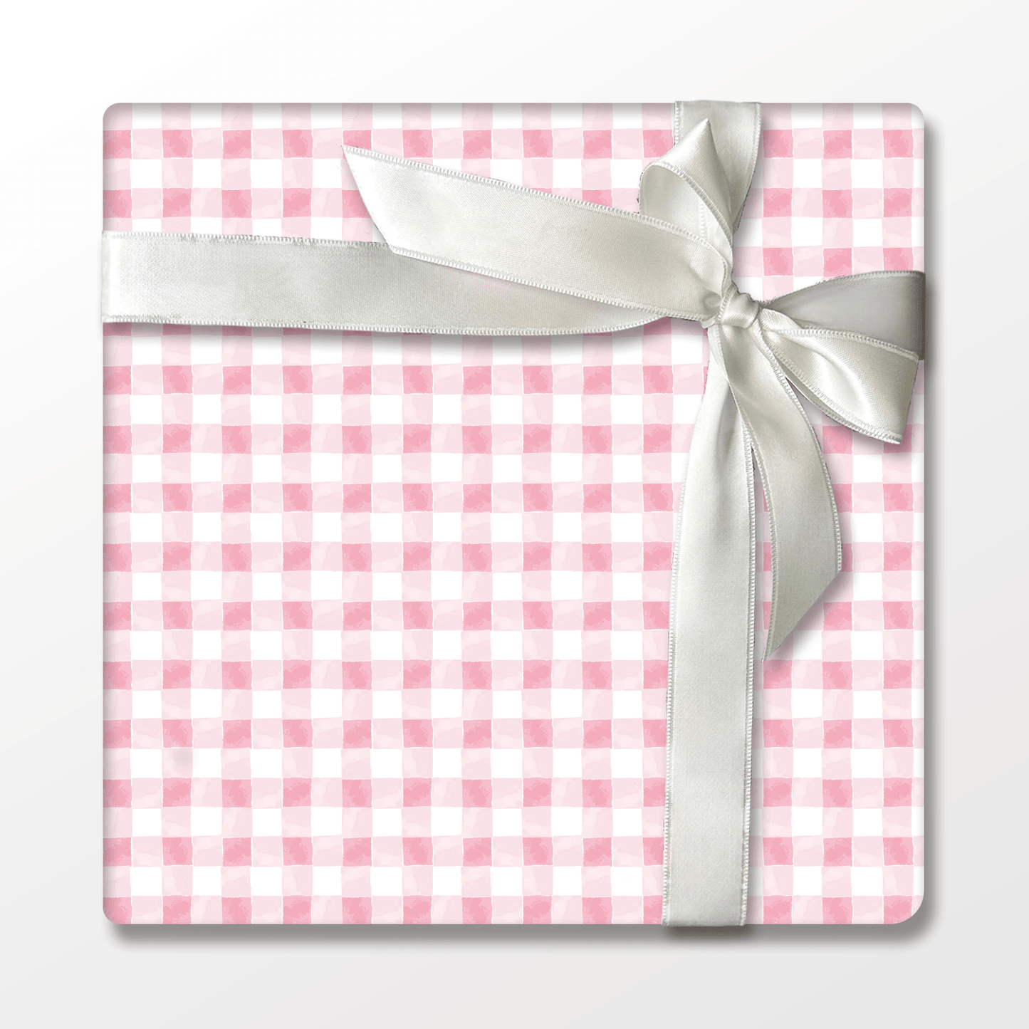 Pink Watercolor Gingham Wrapping Paper
