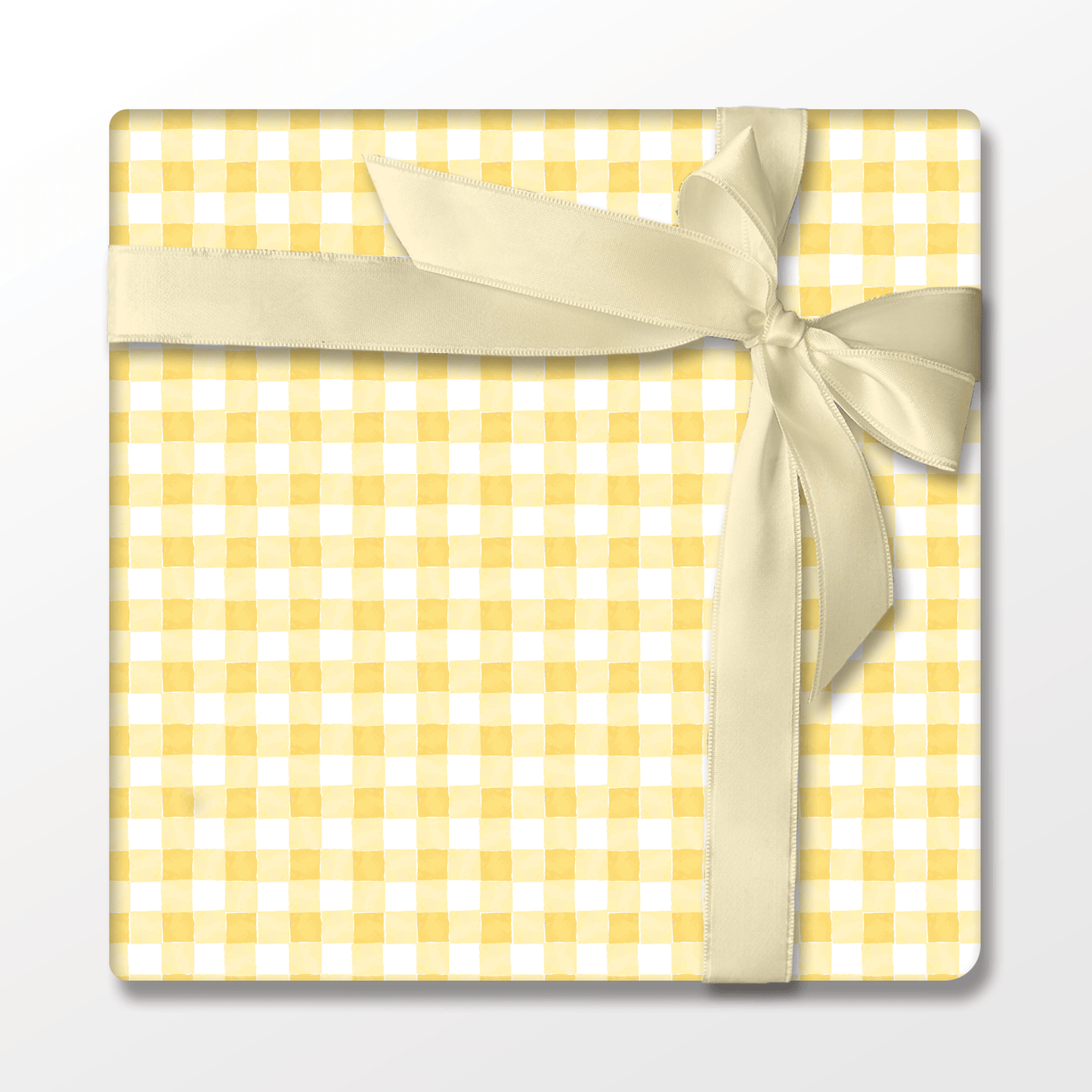 Yellow Watercolor Gingham Wrapping Paper
