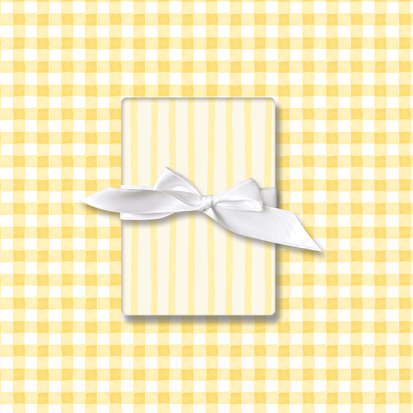 Yellow Watercolor Gingham Wrapping Paper