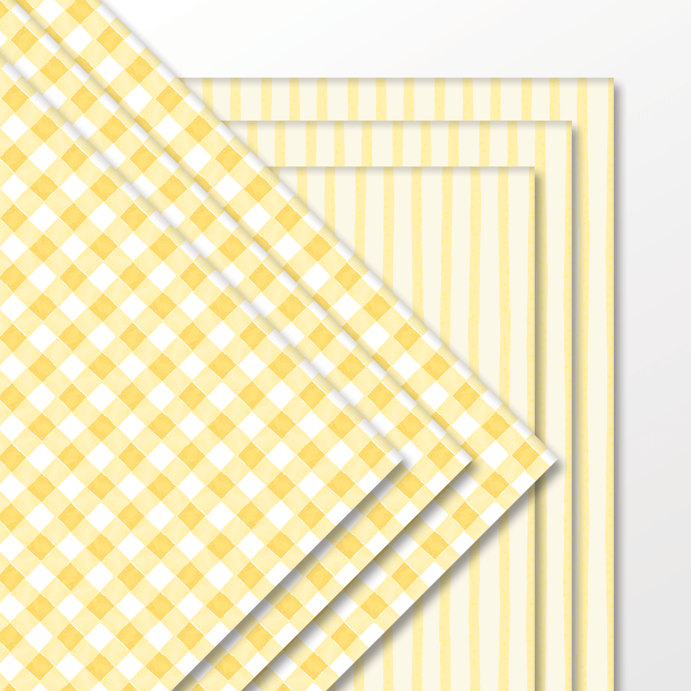 Yellow Watercolor Gingham Wrapping Paper
