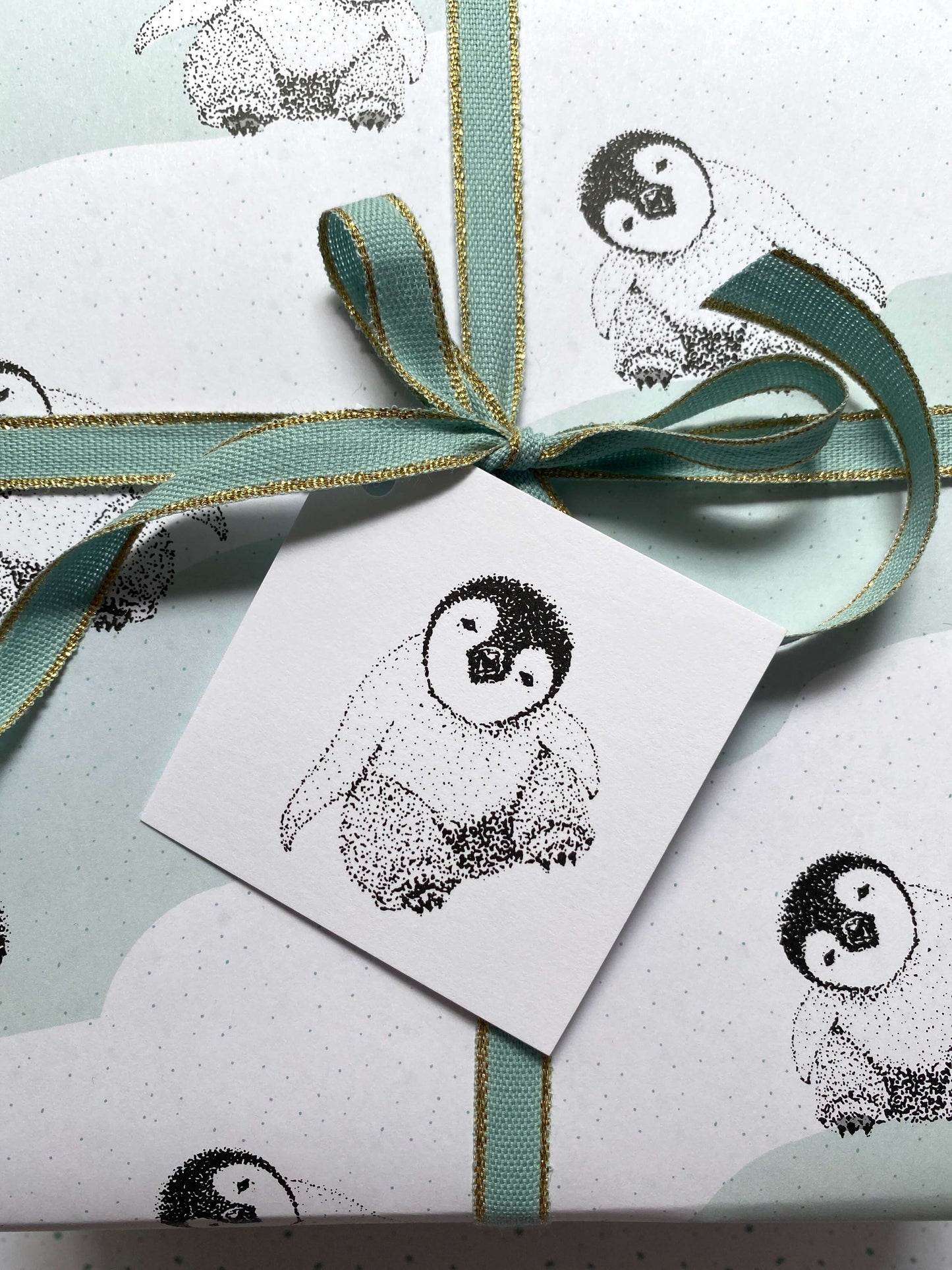 Baby Penguin Wrapping Paper and Tags