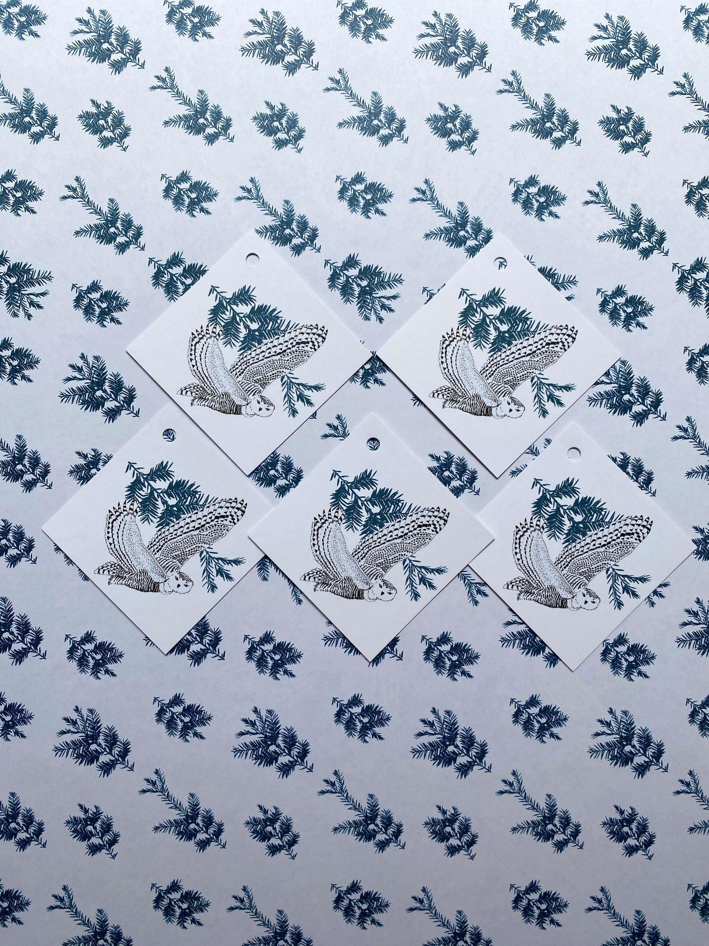 Snowy Owl Wrapping Paper and Tags